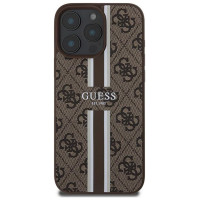 Guess 4G Printed Stripes MagSafe Case for iPhone 16 Pro Max - Brown
