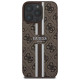 Guess 4G Printed Stripes MagSafe Case for iPhone 16 Pro Max - Brown