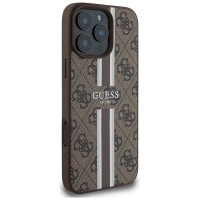 Guess 4G Printed Stripes MagSafe Case for iPhone 16 Pro Max - Brown