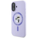 Karl Lagerfeld Silicone Karl&Choupette Heads Ring MagSafe Case for iPhone 16 Plus - Purple