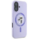 Karl Lagerfeld Silicone Karl&Choupette Heads Ring MagSafe Case for iPhone 16 Plus - Purple