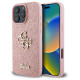 Guess Fixed Glitter Big 4G Case for iPhone 16 Pro - Pink