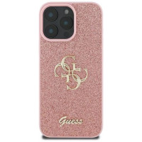 Guess Fixed Glitter Big 4G Case for iPhone 16 Pro - Pink