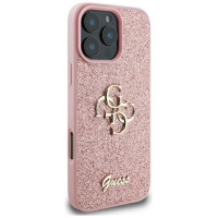 Guess Fixed Glitter Big 4G Case for iPhone 16 Pro - Pink