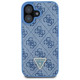 Guess Hardcase Leather 4G Triangle Strass MagSafe Case for iPhone 16 - Blue