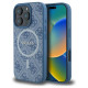 Guess 4G Ring Classic Logo MagSafe iPhone 16 Pro Case - Blue