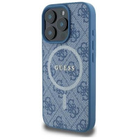 Guess 4G Ring Classic Logo MagSafe iPhone 16 Pro Case - Blue