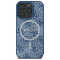 Guess 4G Ring Classic Logo MagSafe iPhone 16 Pro Case - Blue