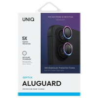 Uniq Optix Aluminum Camera Lens Protector with Applicator for iPhone 16 / iPhone 16 Plus - Iridescent