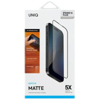 Uniq Optix Matte tempered glass with applicator for iPhone 16 Plus