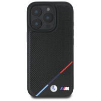 BMW M Perforated Tricolor Line MagSafe Case for iPhone 16 Pro - Black
