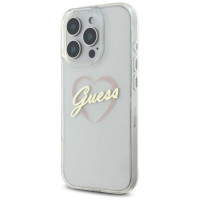 Guess IML Heart Case for iPhone 16 Pro - Transparent
