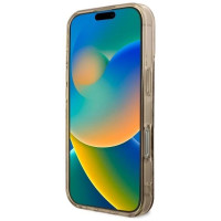 Guess IML Peony On 4G Background MagSafe Case for iPhone 16 Pro - Brown