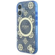 Guess IML Peony On 4G Background MagSafe case for iPhone 16 - blue
