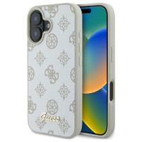 Guess Peony Script Logo MagSafe iPhone 16 Case - White