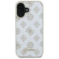 Guess Peony Script Logo MagSafe iPhone 16 Case - White