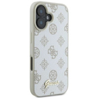 Guess Peony Script Logo MagSafe iPhone 16 Case - White