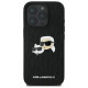 Karl Lagerfeld Monogram Karl & Choupette Head Pin iPhone 16 Pro Case - Black