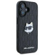Karl Lagerfeld Monogram Choupette Head Pin iPhone 16 Case - Black