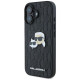 Karl Lagerfeld Monogram Karl & Choupette Head Pin iPhone 16 Case - Black