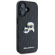 Karl Lagerfeld Monogram Karl & Choupette Head Pin iPhone 16 Case - Black