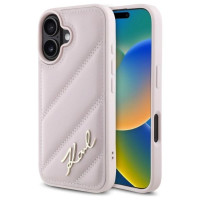 Karl Lagerfeld Quilted Signature iPhone 16 Case - Pink