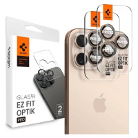 Spigen Optik Pro GLAS.TR ”EZ FIT” Camera Protector 2-PACK for iPhone 16 Pro / Pro Max - Brown