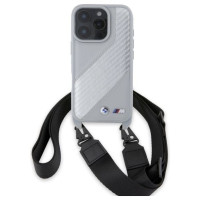 BMW M Edition Carbon Stripe & Strap iPhone 16 Pro Max Case - Gray
