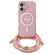 Guess Crossbody Cord Script MagSafe iPhone 16 Case - Pink