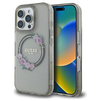 Guess GUHMP16XHFWFCK iPhone 16 Pro Max 6.9" black/black hardcase IML Flowers Wreath MagSafe
