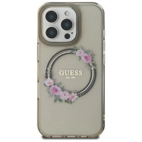 Guess GUHMP16XHFWFCK iPhone 16 Pro Max 6.9" black/black hardcase IML Flowers Wreath MagSafe