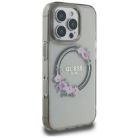 Guess GUHMP16XHFWFCK iPhone 16 Pro Max 6.9" black/black hardcase IML Flowers Wreath MagSafe