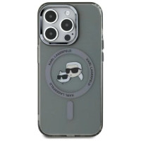 Karl Lagerfeld KLHMP15LHLSKCK iPhone 15 Pro 6.1" black/black hardcase IML Metal Karl&Choupette Head MagSafe