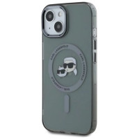 Karl Lagerfeld KLHMP15SHLSKCK iPhone 15 6.1" black/black hardcase IML Metal Karl&Choupette Head MagSafe