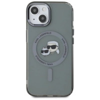 Karl Lagerfeld KLHMP15SHLSKCK iPhone 15 6.1" black/black hardcase IML Metal Karl&Choupette Head MagSafe