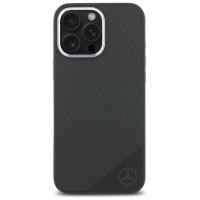 Mercedes MEHMP16L23SUGDK iPhone 16 Pro 6.3" black/black hardcase Silicone Tonal Logo Wood Pattern MagSafe