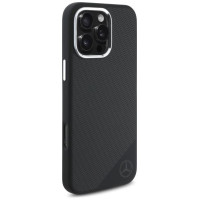 Mercedes MEHMP16L23SUGDK iPhone 16 Pro 6.3" black/black hardcase Silicone Tonal Logo Wood Pattern MagSafe