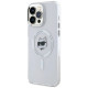 Karl Lagerfeld IML Metal Choupette Head MagSafe Case for iPhone 14 Pro Max - White