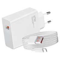 Xiaomi Ładowarka sieciowa Xiaomi BHR9465EU 67W 6.2A USB-A z kablem USB-C - biała