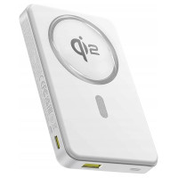 Baseus Airpow II 10000mAh Qi2 Power Bank with MagSafe 22.5W with Baseus Simple Series USB-C Cable - USB-C 20V/3A (30cm) - White