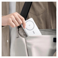 Baseus Airpow II 10000mAh Qi2 Power Bank with MagSafe 22.5W with Baseus Simple Series USB-C Cable - USB-C 20V/3A (30cm) - White