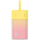 Baseus Popsicle 5200mAh 20W Powerbank with Built-in Lightning Cable (+ White Baseus Simple USB-C - USB-C 60W/20V/3A/30cm Cable) - Yellow-Pink