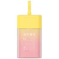 Baseus Popsicle 5200mAh 20W Powerbank with Built-in Lightning Cable (+ White Baseus Simple USB-C - USB-C 60W/20V/3A/30cm Cable) - Yellow-Pink