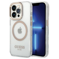 Guess Metal Outline MagSafe case for iPhone 15 Pro - gold