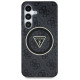 Guess 4G Glitter Triangle Buttons MagSafe Case for Samsung Galaxy S25 Plus Black