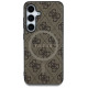 Guess Leather 4G Colored Ring Classic Logo MagSafe Samsung Galaxy S25 Plus case brown