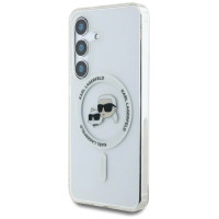 Karl Lagerfeld Case Karl Lagerfeld Button Karl & Choupette Heads Printed Logo MagSafe Samsung Galaxy S25 white