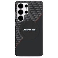 Mercedes AMG Double Layer Rhombs MagSafe Case for Samsung Galaxy S25 Ultra - Black/Red