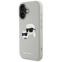Karl Lagerfeld HC 3D Rubber Double Heads iPhone 16 Case - Beige