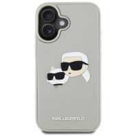 Karl Lagerfeld HC 3D Rubber Double Heads iPhone 16 Case - Beige